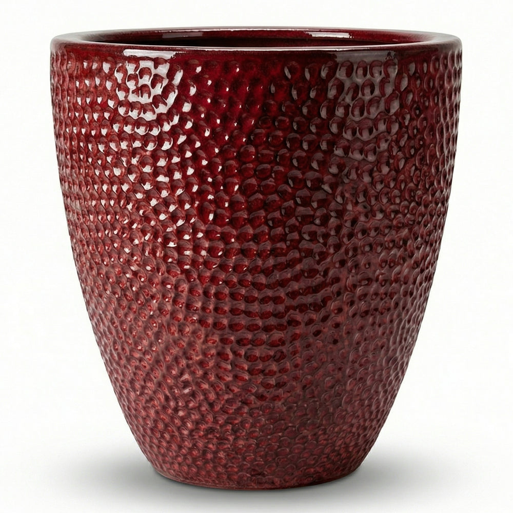 Doniczka ceramiczna Cigaline Cesarska czerwień – Ręcznie robiona, szkliwiona doniczka z terakoty - L (46 x 50 cm)