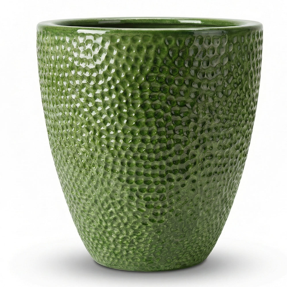 Doniczka ceramiczna Cigaline w kolorze zielonego jabłka – Ręcznie robiona, szkliwiona doniczka z terakoty - M (36 x 40 cm)