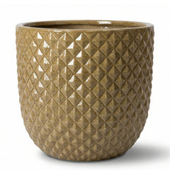 Keramický květináč Mars Broušený bronz – ručně vyráběný glazovaný květináč z terakoty