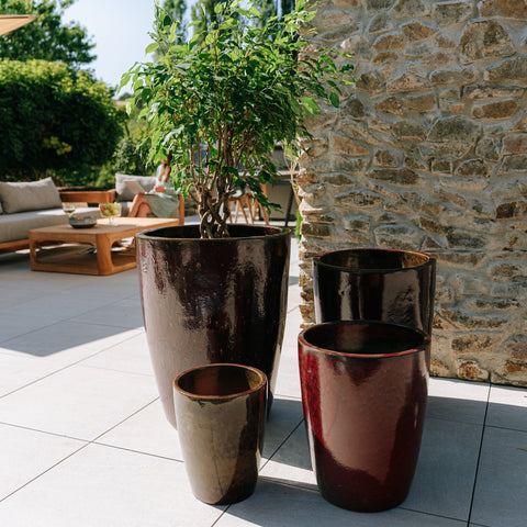 Keramicky květináč Mazarin - Cihlově červená