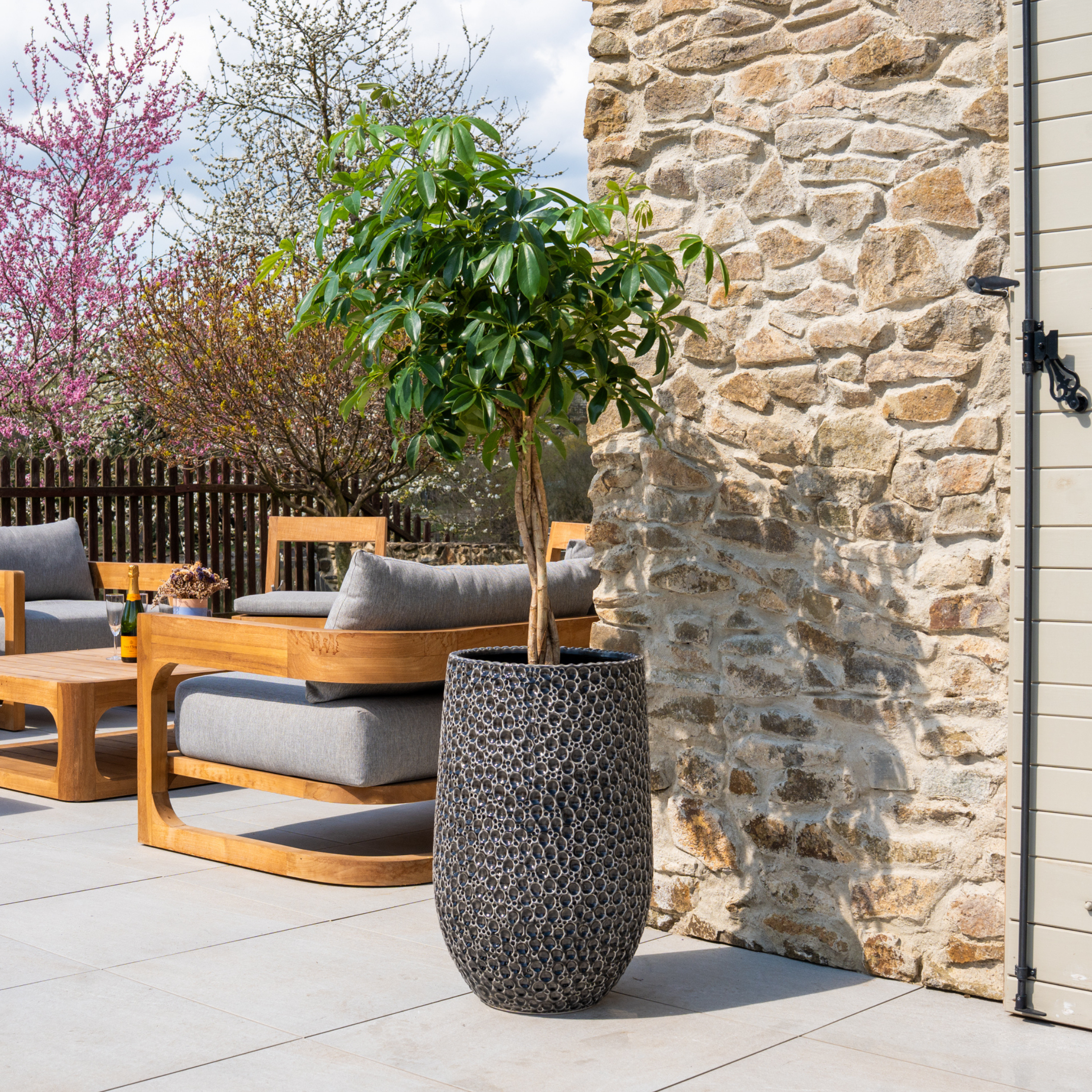 Doniczka ceramiczna Paryż - Czarna