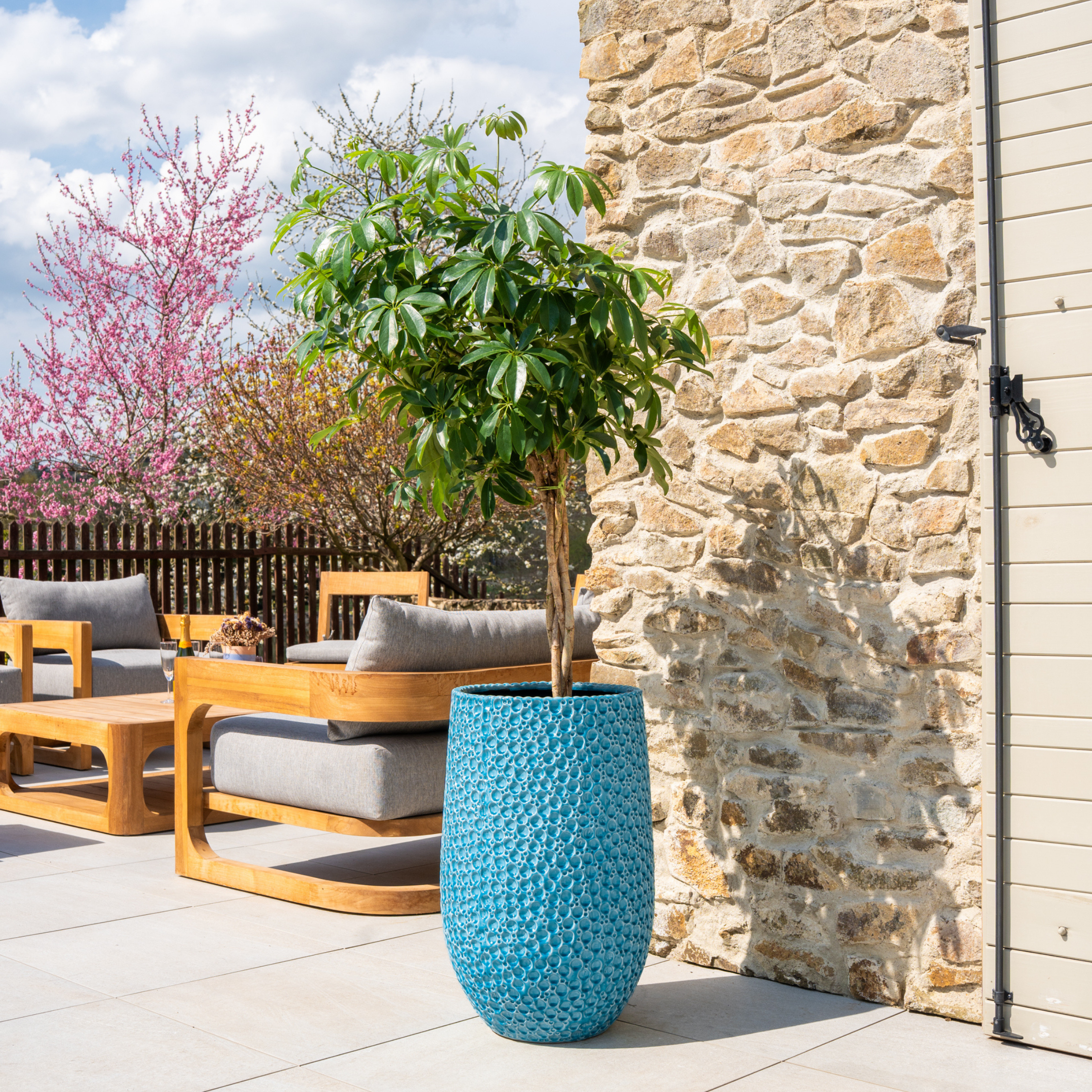 Keramický květináč Paris - Světle modrá