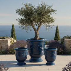 Doniczka ceramiczna RICHELIEU - błękit błękitny