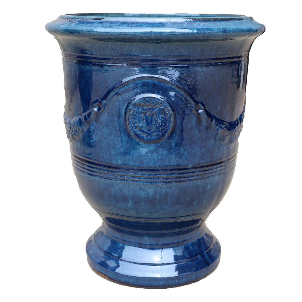 Doniczka ceramiczna RICHELIEU - Lazurowo-niebieska - L (35 x 42 cm)