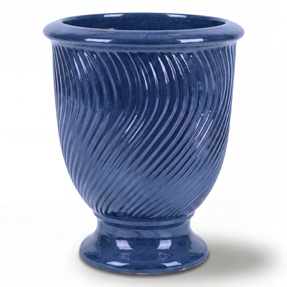 Doniczka ceramiczna Morgane - Lazurowo-niebieska - XL (55 x 69 cm)