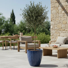 Keramický květináč Attila Anticky modrá – ručně vyráběný glazurovaný květináč z terakoty