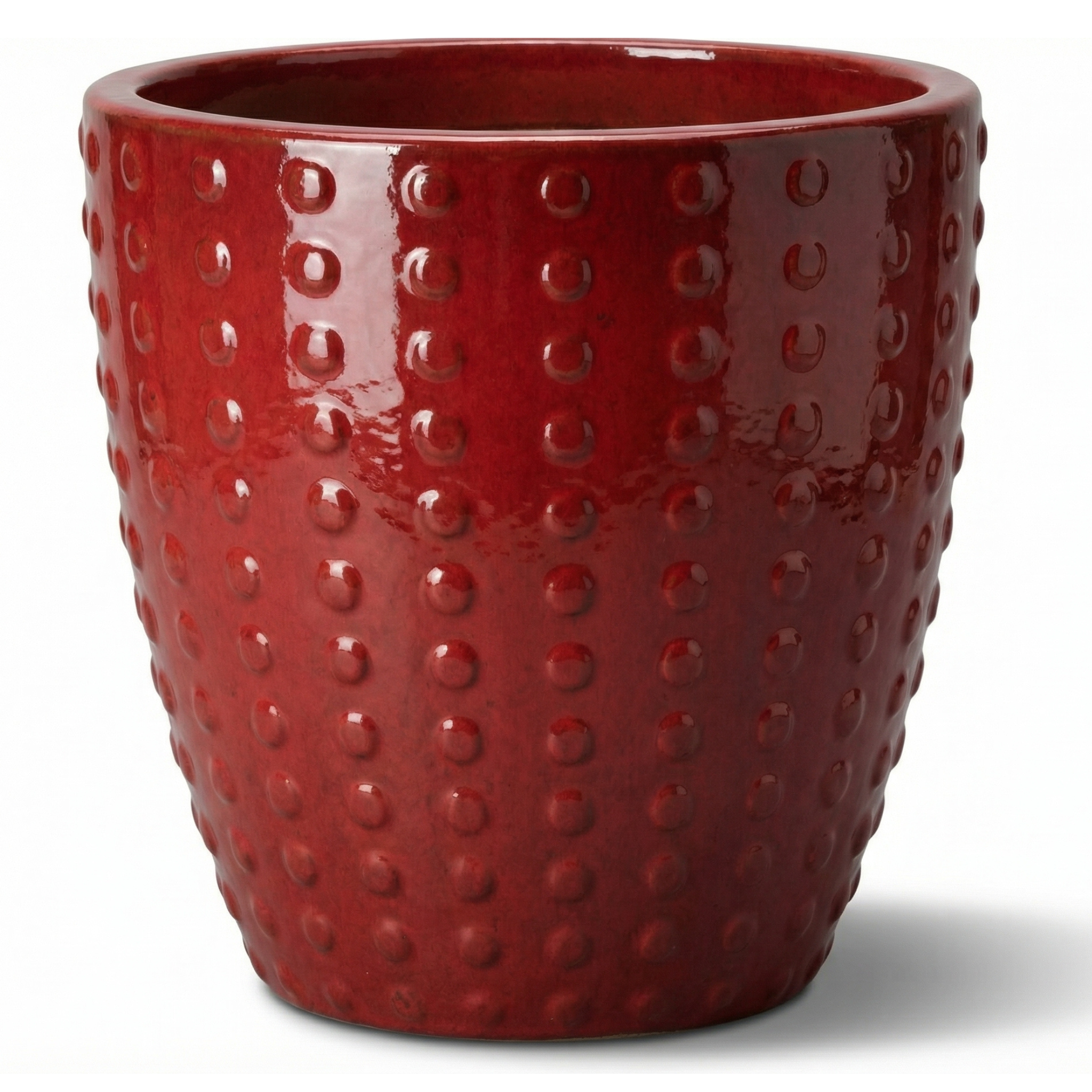 Keramický květináč Attila Císařsky červený – ručně vyráběný glazurovaný květináč z terakoty