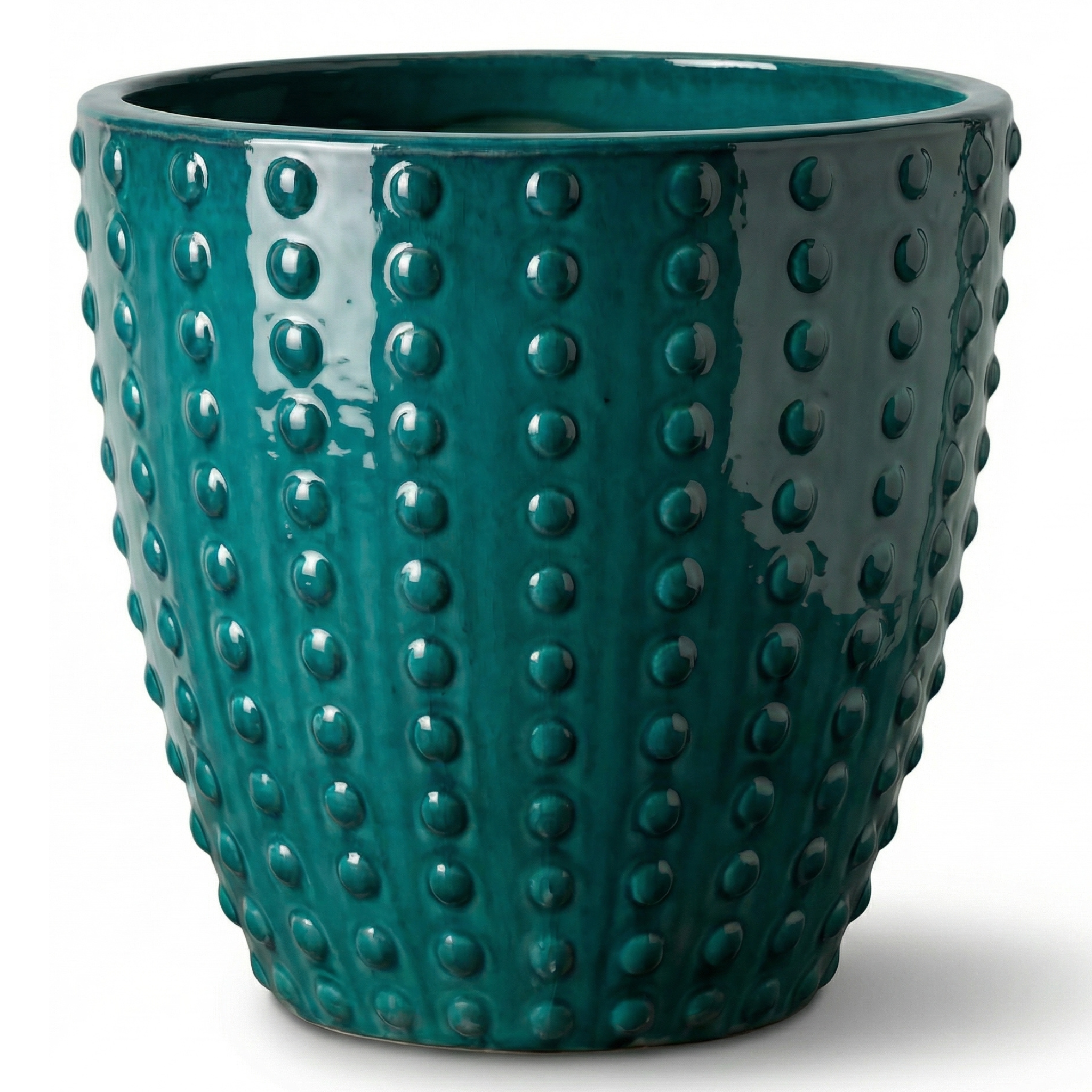 Keramický květináč Attila Petrolejově modrá – ručně vyráběný glazurovaný květináč z terakoty