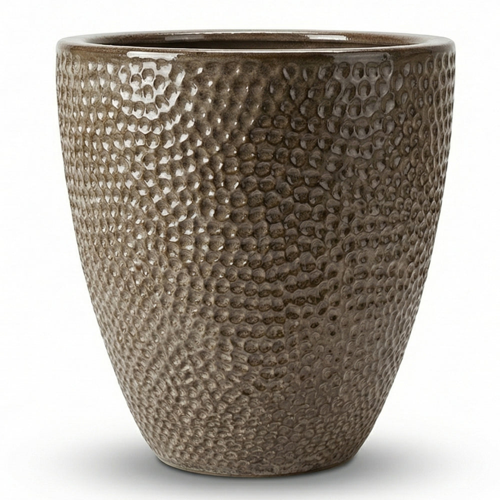 Doniczka ceramiczna Cigaline Brushed Bronze - Ręcznie wykonana, szkliwiona doniczka z terakoty - M (36 x 40 cm)