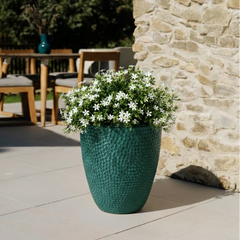 Keramický květináč Cigaline Petrolejově modrý – ručně vyráběný glazovaný květináč z terakoty