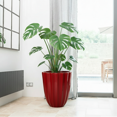 Doniczka ceramiczna Hugo Imperial Red – ręcznie robiona, szkliwiona doniczka z terakoty