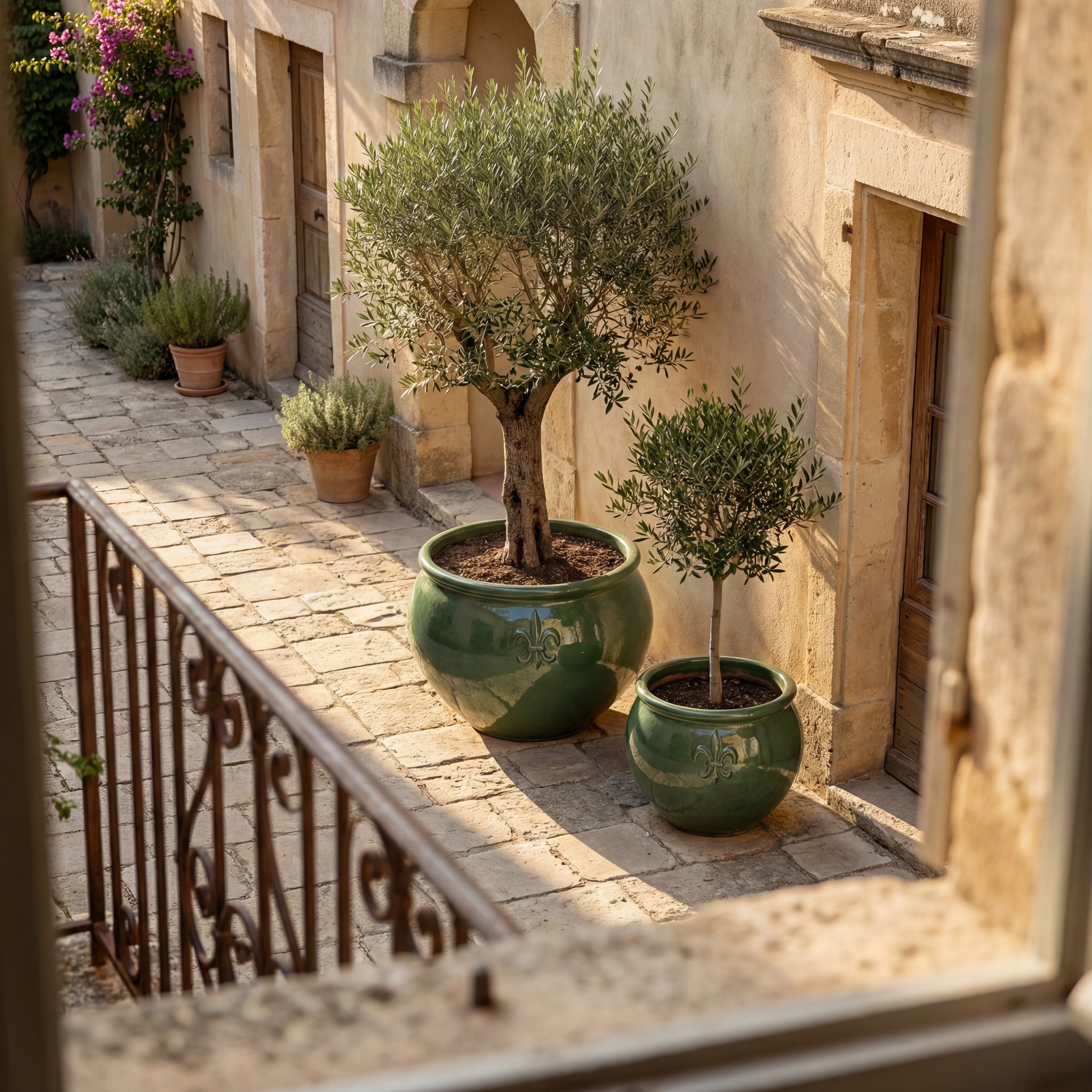 Keramický květináč Clovis - Ledově modrá