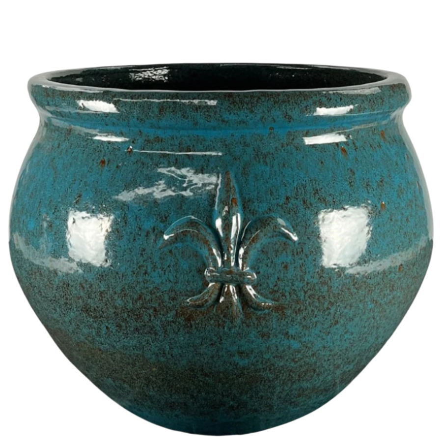Doniczka ceramiczna Clovis - Stalowo-niebieska - XL (53 cm x 43 cm)