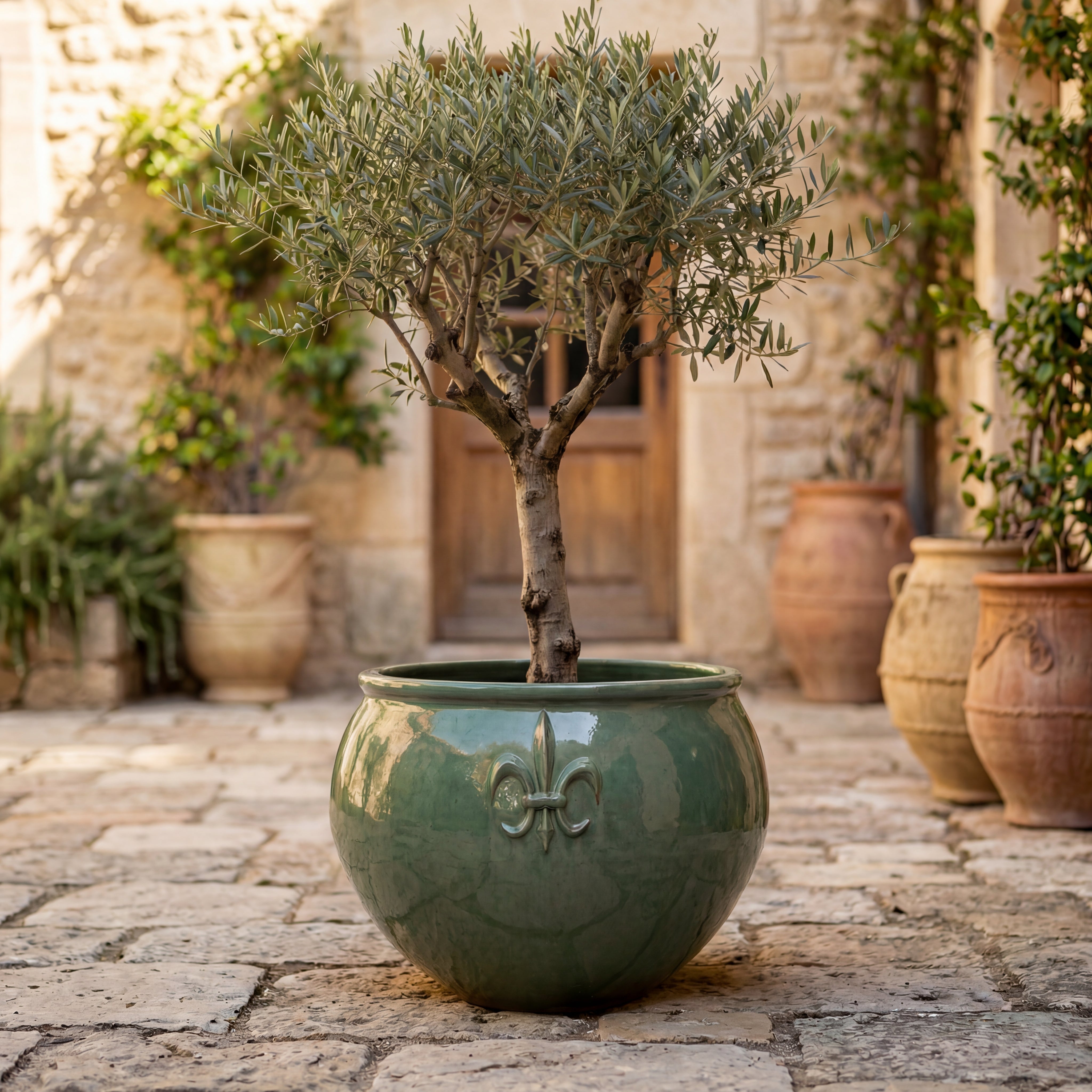 Keramický květináč Clovis - Ledově modrá