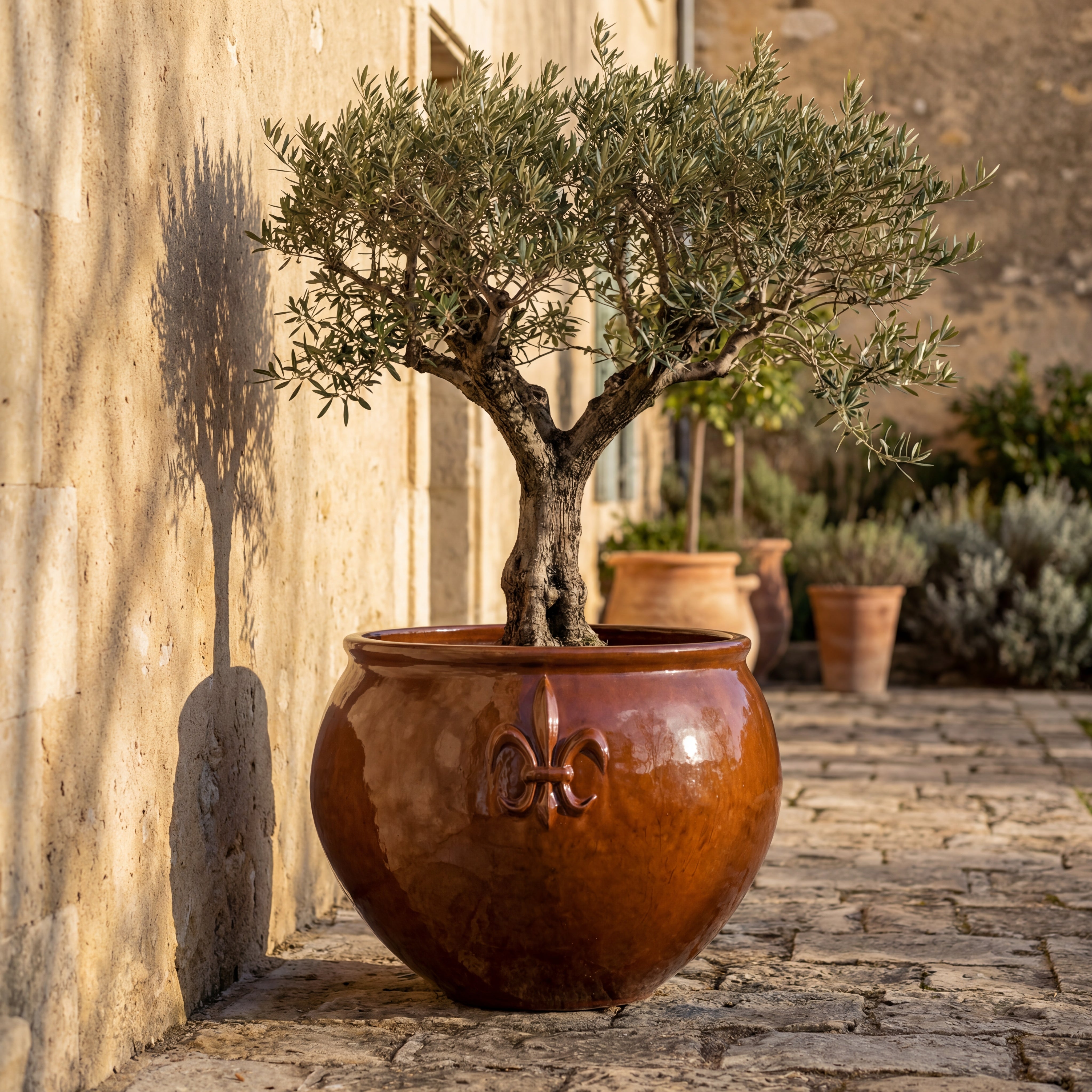 Doniczka ceramiczna Clovis - pomarańczowa jesień