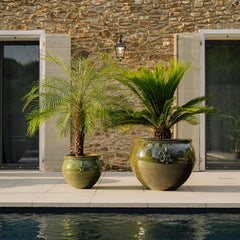 Doniczka ceramiczna Clovis - Tropikalna zieleń