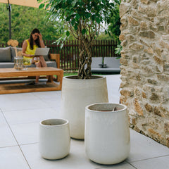 Doniczka ceramiczna Diane - kremowa