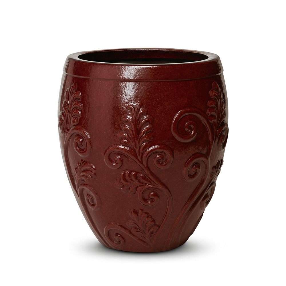 Ceramiczna doniczka Gaia - Ceglasta czerwień - XXL (80 cm x 85 cm)