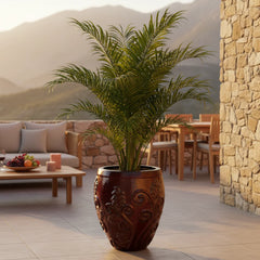 Keramický květináč Gaia - Cihlově Červená