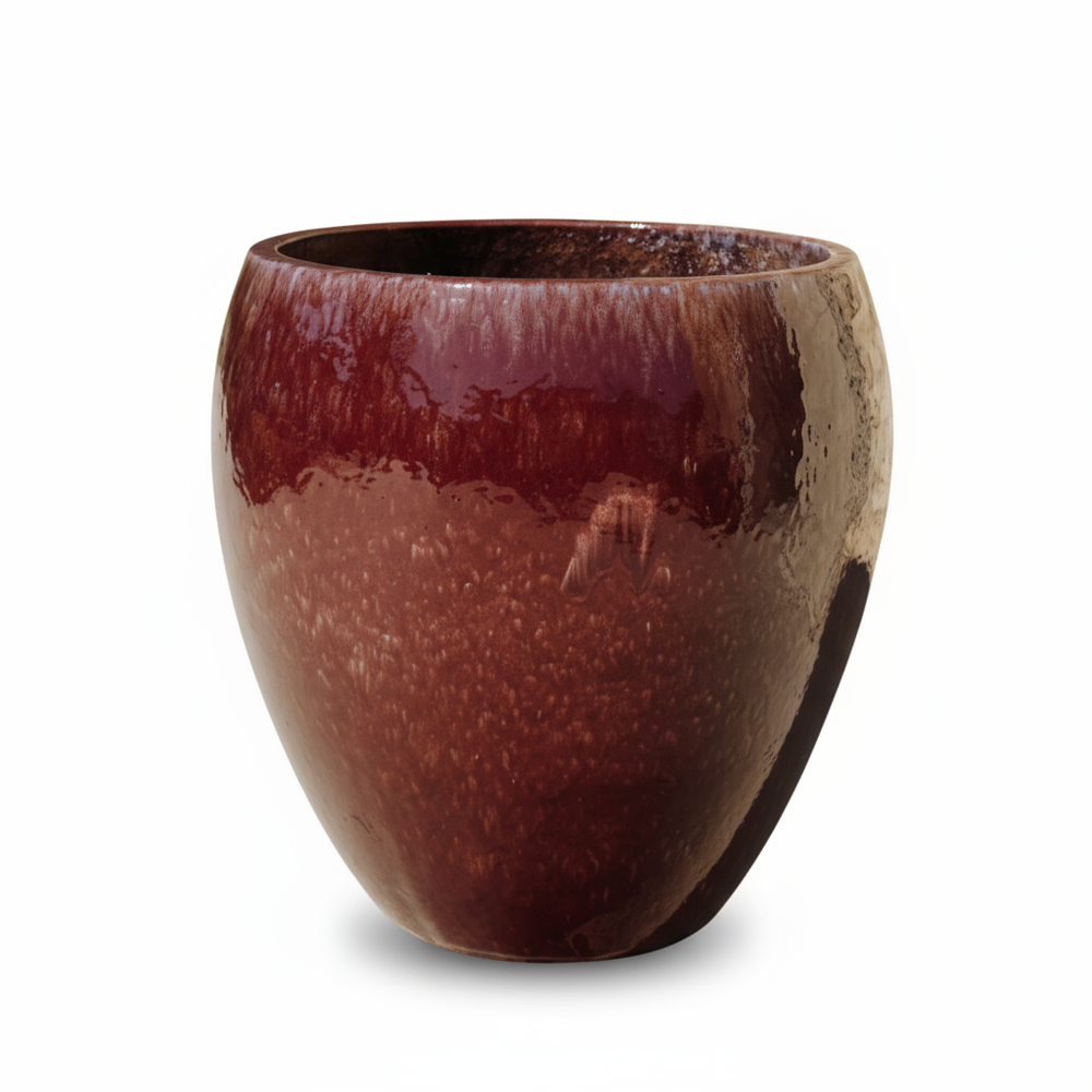 Doniczka ceramiczna LAFONTAINE - Fioletowa - L (39 cm x 42 cm)