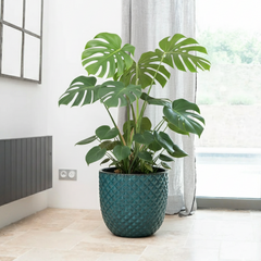 Doniczka ceramiczna Mars Petrol niebieski - ręcznie robiona szkliwiona doniczka z terakoty