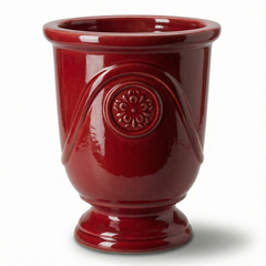 Doniczka ceramiczna Moliere Imperial Red – ręcznie robiona, szkliwiona doniczka z terakoty