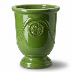 Doniczka ceramiczna Moliere w kolorze zielonego jabłka – ręcznie robiona, szkliwiona doniczka z terakoty