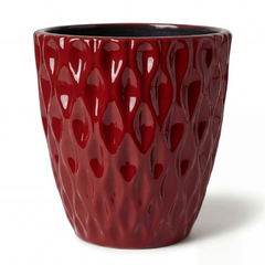 Doniczka ceramiczna Monet Imperial Red – ręcznie robiona, szkliwiona doniczka z terakoty
