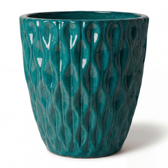 Ceramiczny wazon Monet Petrol Blue – ręcznie robiony wazon z terakoty szkliwionej