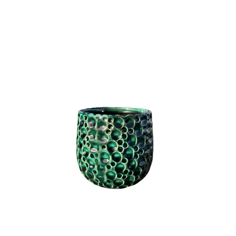 Doniczka ceramiczna Parisette - Ciemnozielona - XS (12 x 10 cm)