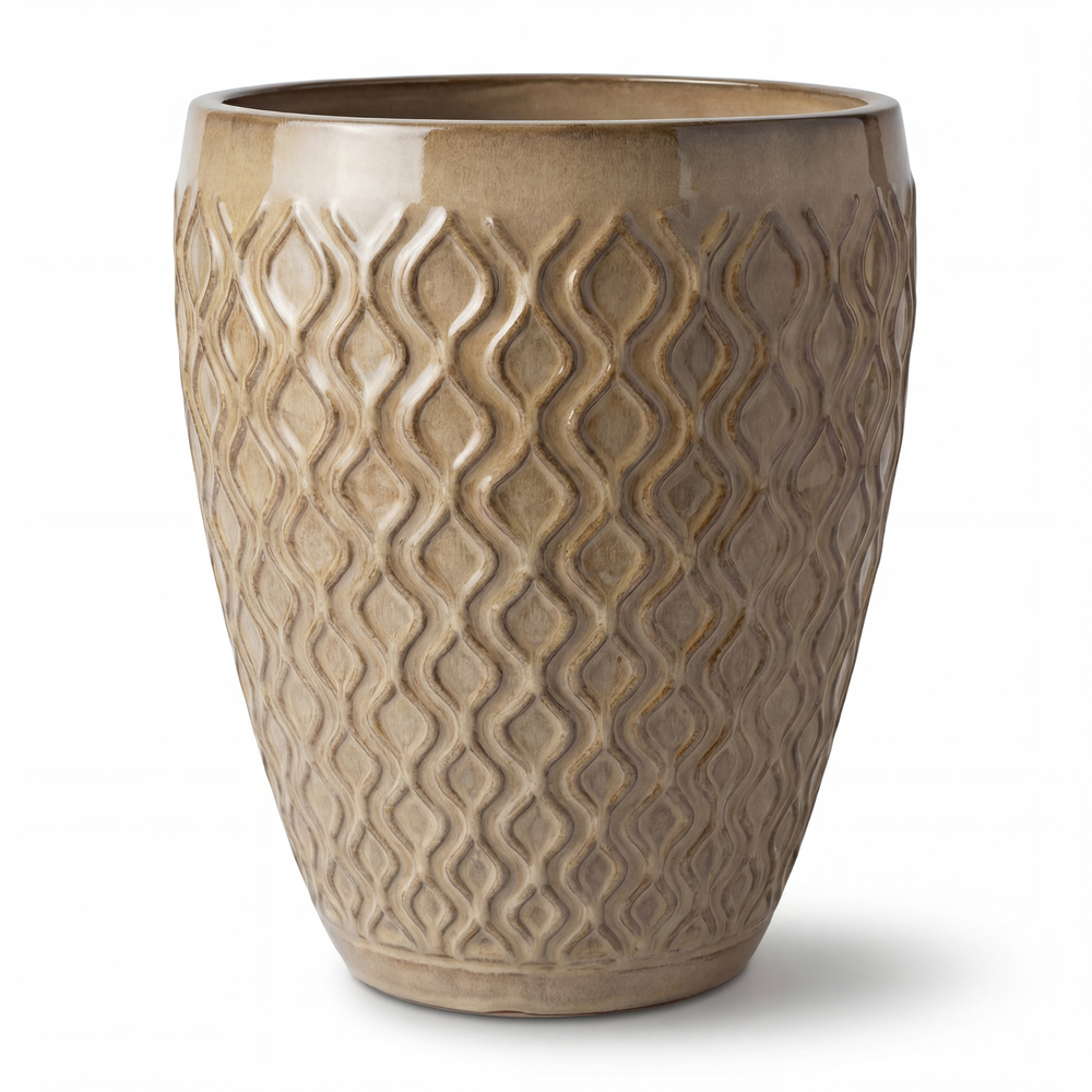Doniczka ceramiczna Phenix - Piaskowa - L (32 x 40 cm)