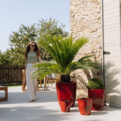 Doniczka ceramiczna VAUBAN - Tropikalna czerwień