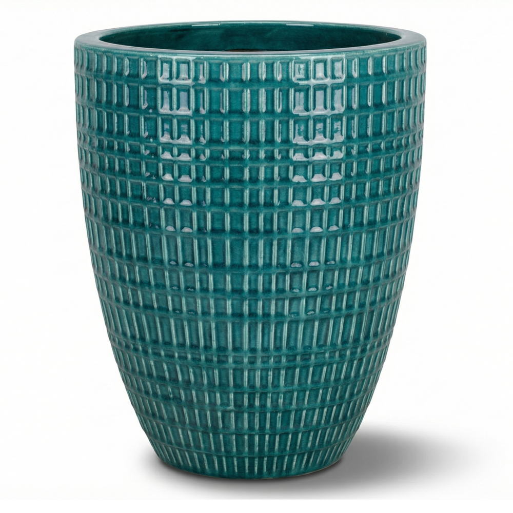Doniczka ceramiczna Verne - Turkusowa - L (41 x 55 cm)