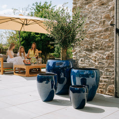 Doniczka ceramiczna LAFONTAINE - Morski błękit