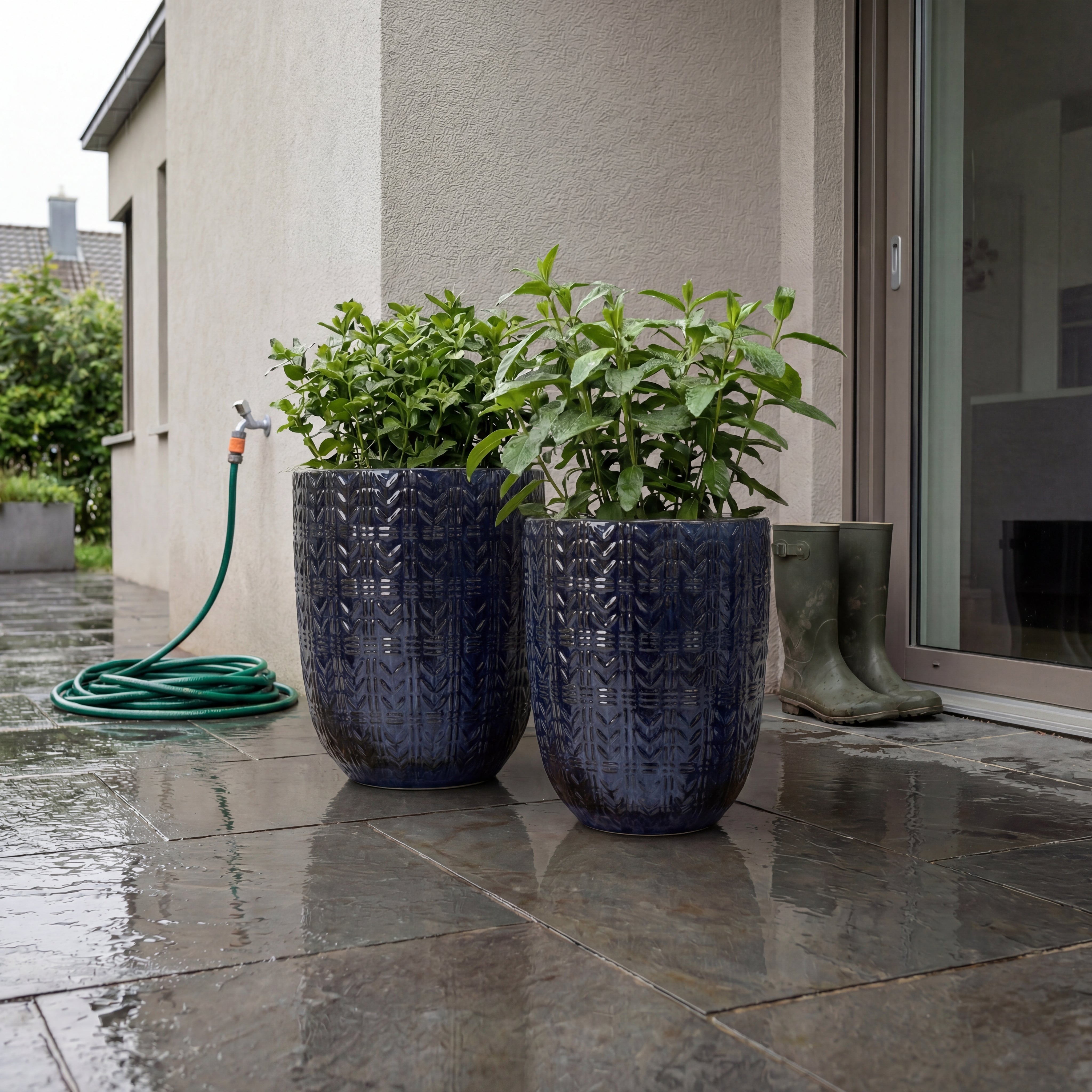 Keramicky květináč Mercure - Safírový