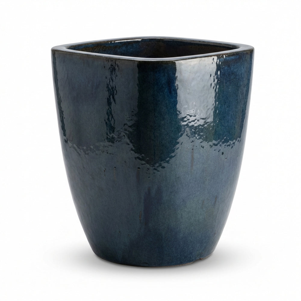 Doniczka ceramiczna VAUBAN - Morski błękit - M (24 x 30 cm)