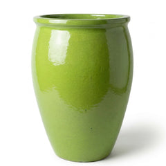 Doniczka ceramiczna BACCHUS - Oliwkowo-zielona