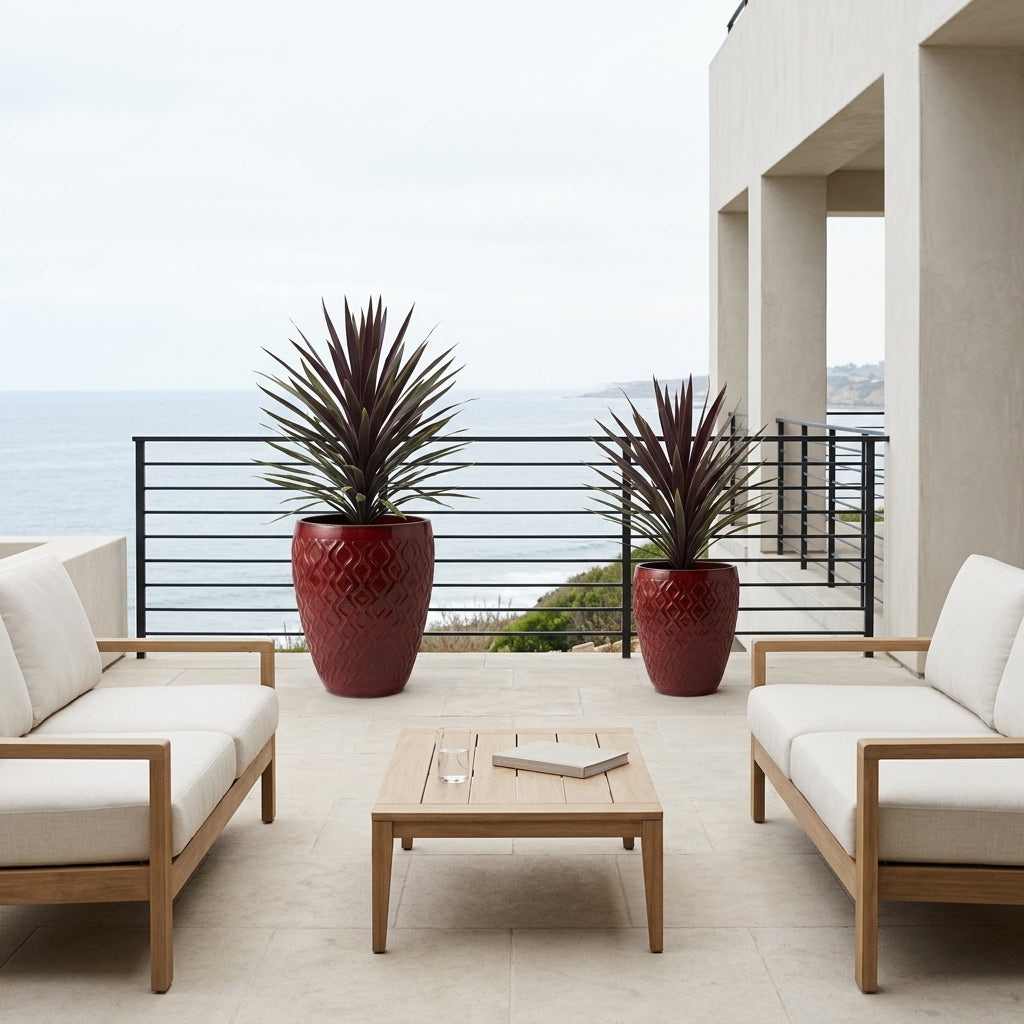 Keramicky květináč Phenix - Císařská červená