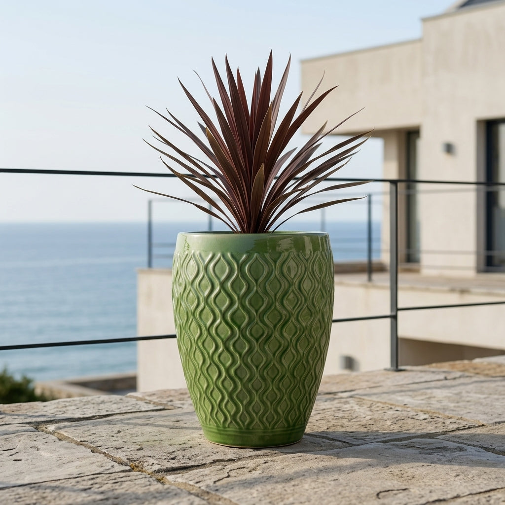 Keramicky květináč Phenix - Jablkově zelená