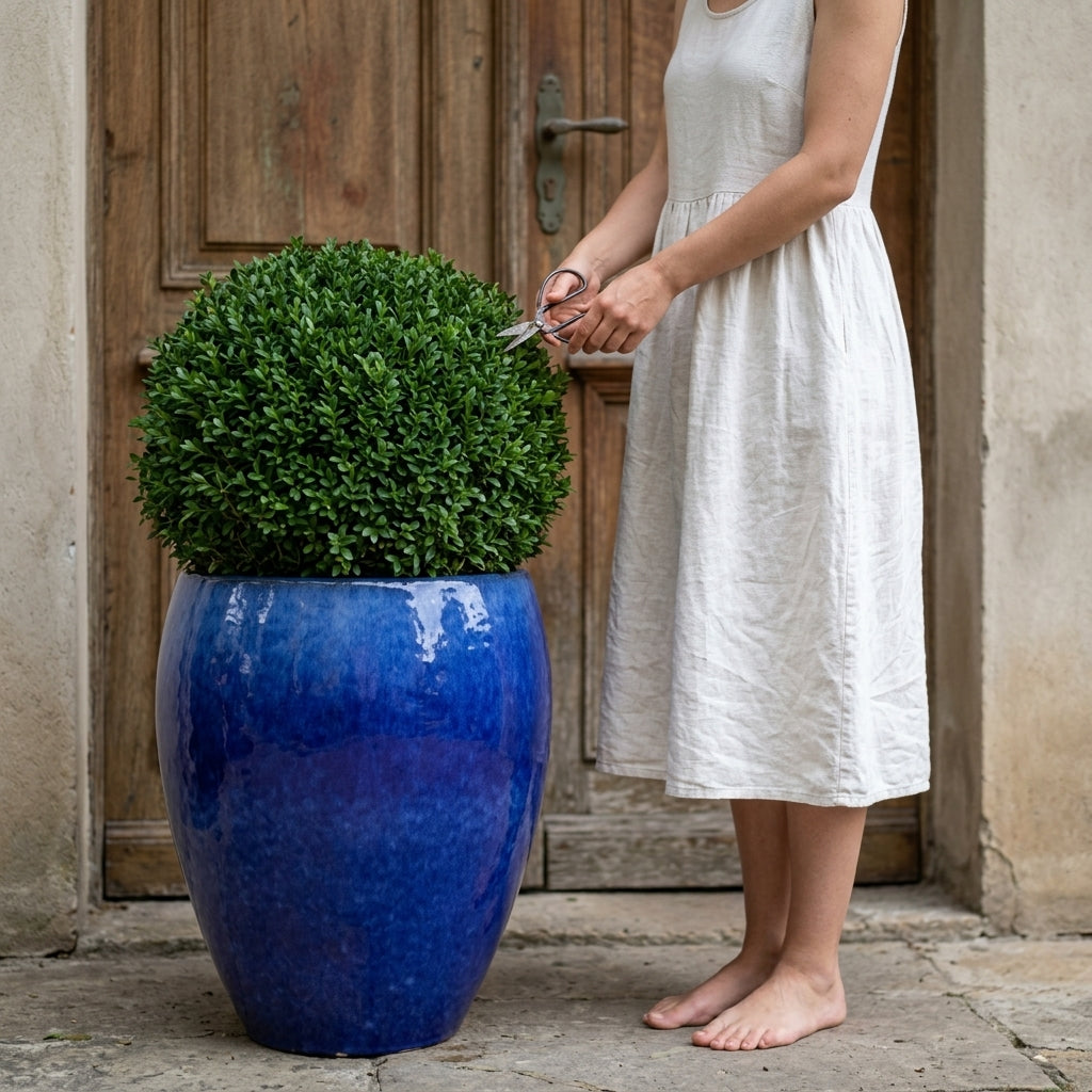 Keramický květináč Poseidon - Majorellová modř