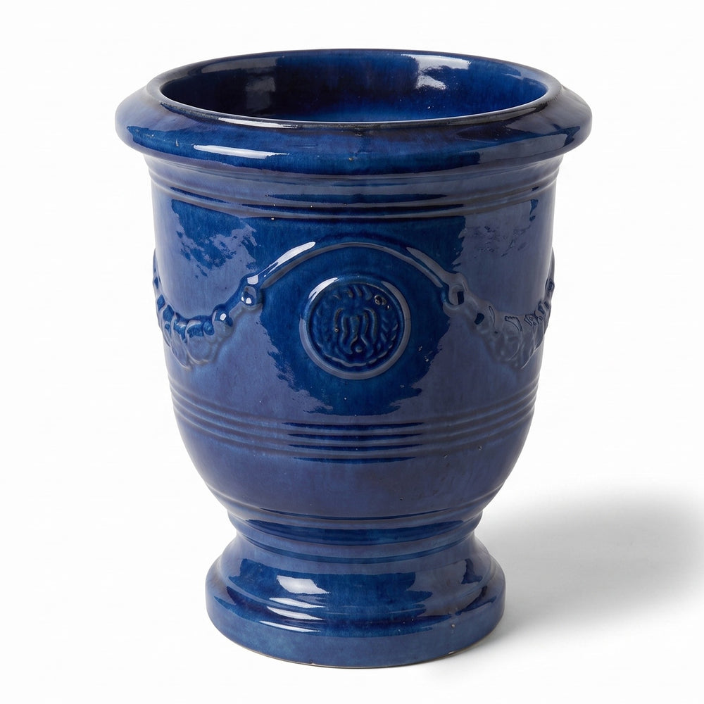 Ceramiczna donica RICHELIEU - Błękit lazurowy - XL (46 x 56 cm)