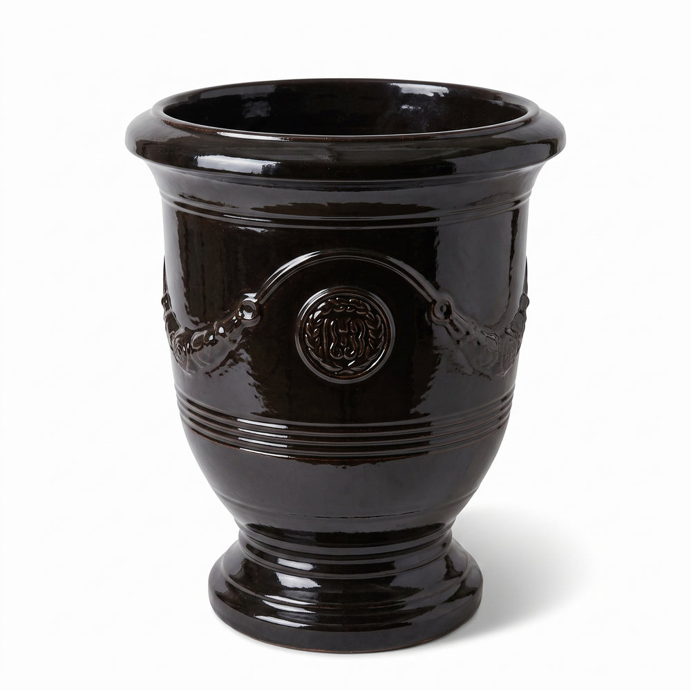 Ceramiczna donica RICHELIEU - Czarna - XL (46 x 56 cm)