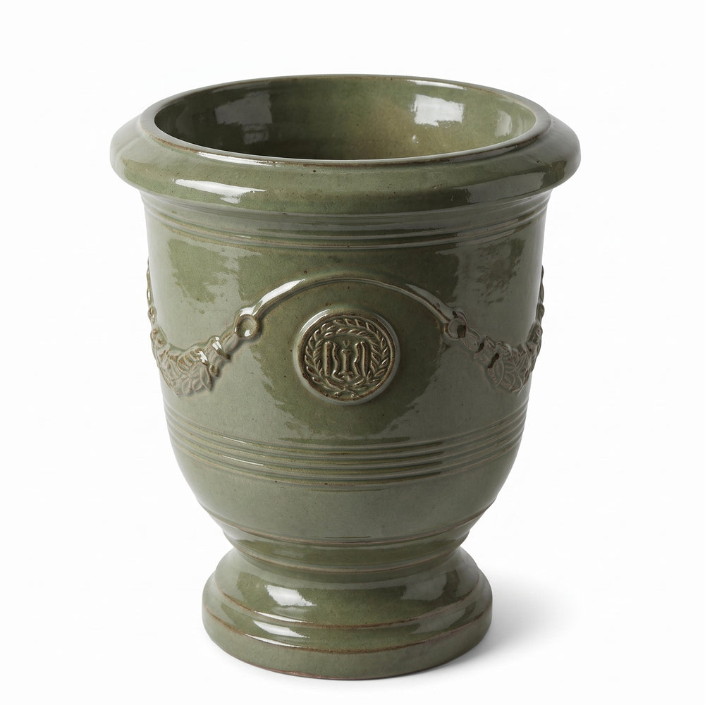 Ceramiczna donica RICHELIEU - Jadeitowa perła - XL (46 x 56 cm)