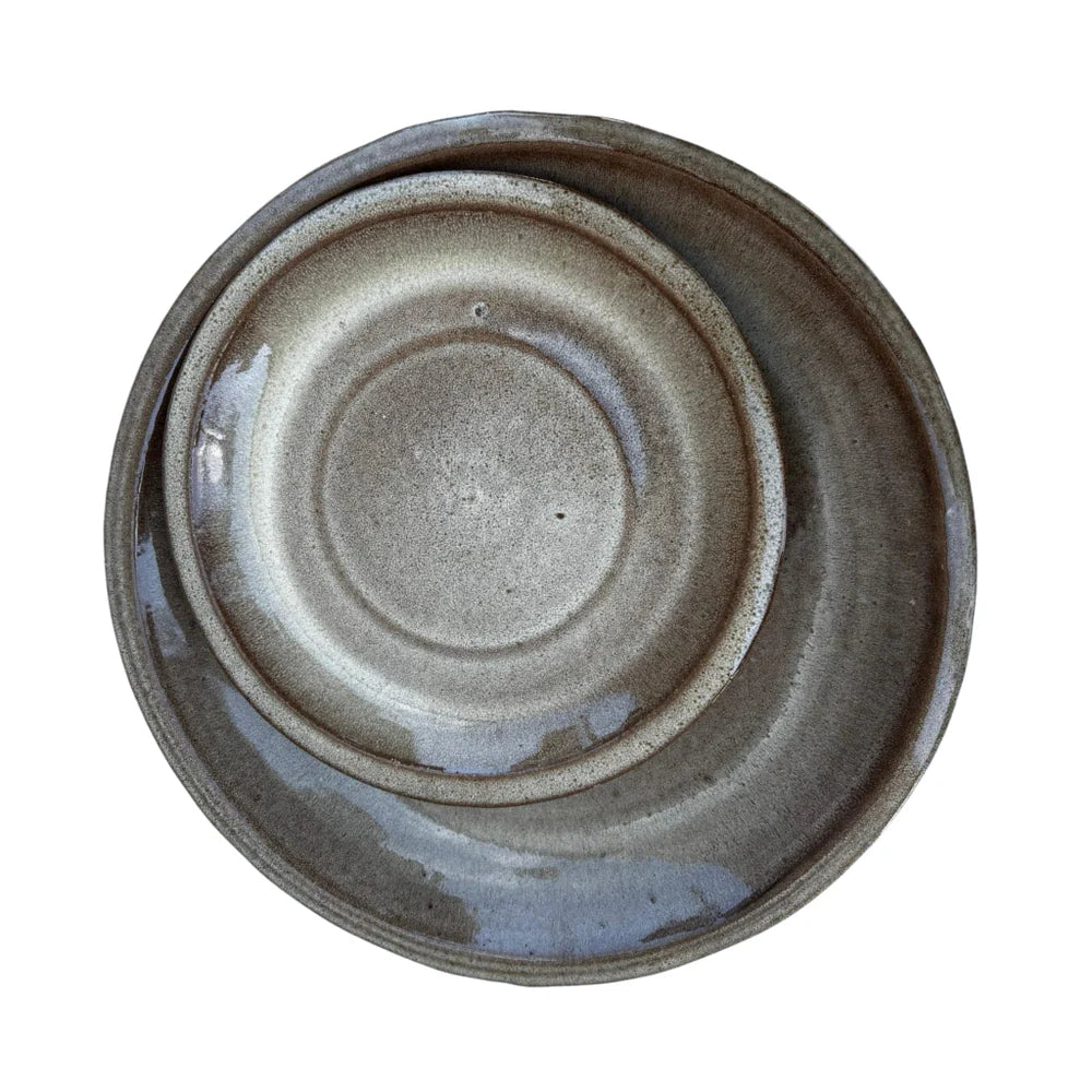 Podmiska pod květináč - Broušený bronz se vzorem