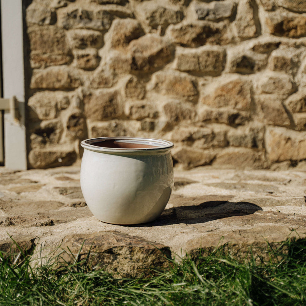 Doniczka ceramiczna Newton - Kremowa - S (21 cm x 23 cm)