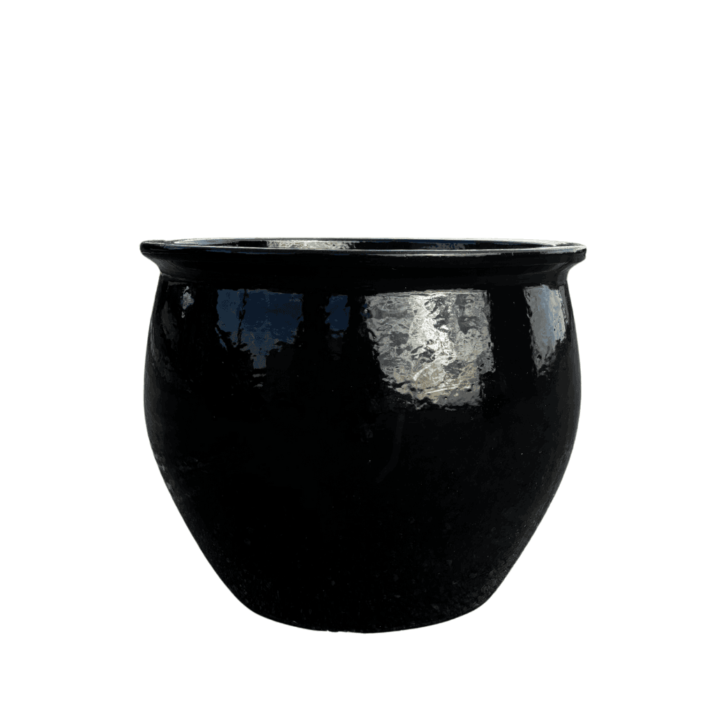 Doniczka ceramiczna Newton – Czarna, M (34 cm x 28 cm)