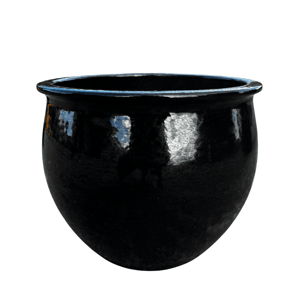 Doniczka ceramiczna Newton – Czarna, L (44 cm x 35 cm)