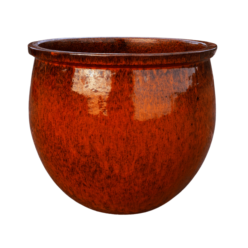 Doniczka ceramiczna Newton – Tropikalna pomarańcza, XL (55 cm x 46 cm)