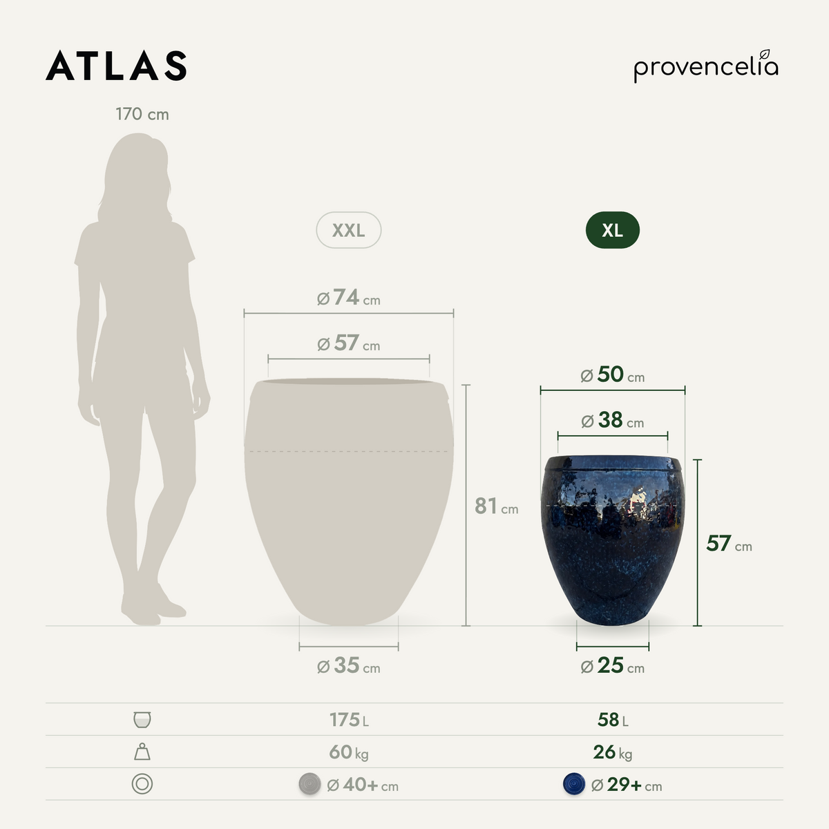 ATLAS XL – wymiary