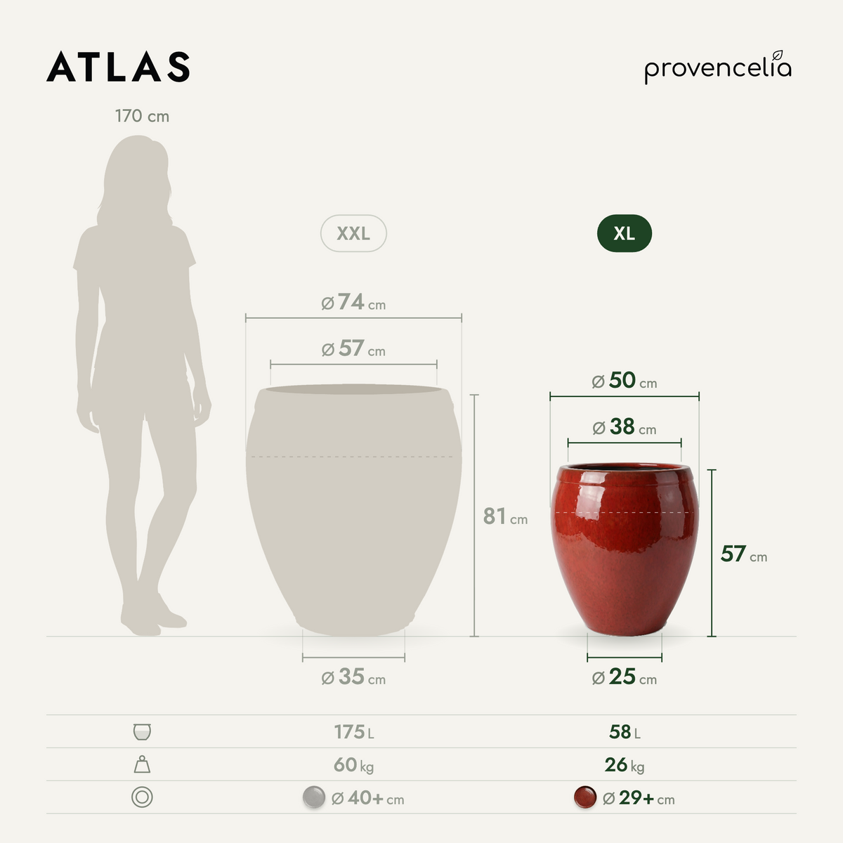 ATLAS XL – wymiary